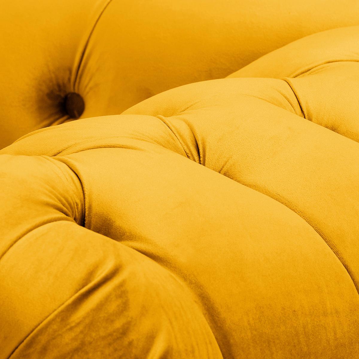 Récamiere Pako Senfgelb B: 185cm - Senfgelb/Braun, Design, Textil (185/93/75cm) - Livetastic