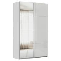 Tolóajtós Szekrény Feldkirch 136/229 Cm - ezüst/magasfényű szürke, Modern, faalapú anyag/Üveg (136/229/62cm)