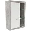Vitrine Malta B: 96 Cm Mit Beleuchtung Betonoptik/weiß - Schwarz/Weiß, MODERN, Glas/Holzwerkstoff (96/132/35cm)