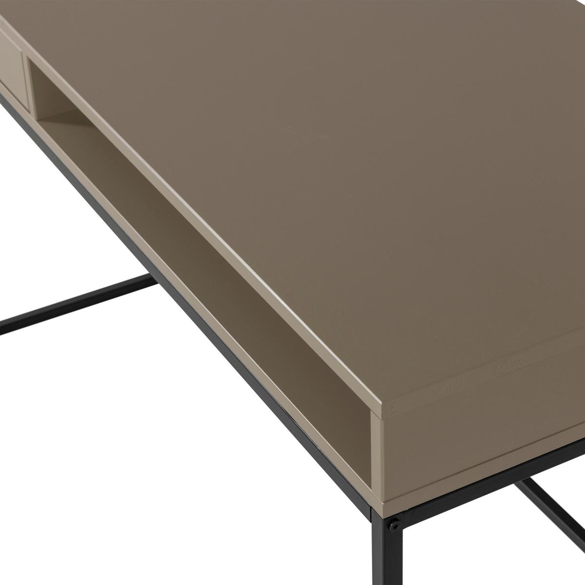 Schreibtisch Nore Schlammfarben B: 130 cm - Schlammfarben/Schwarz, MODERN, Holz/Metall (130/58/75cm) - Livetastic