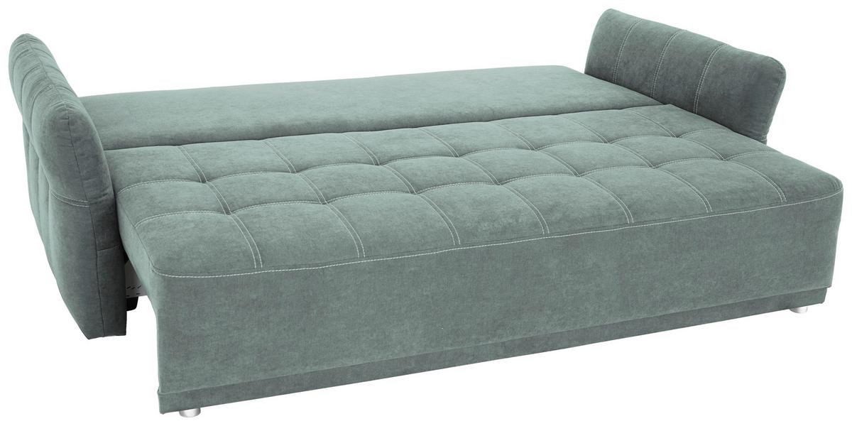 Veľká pohovka PASCAL, mätovozelená - mätovozelená, Basics, kov/drevo (221/91/107cm)
