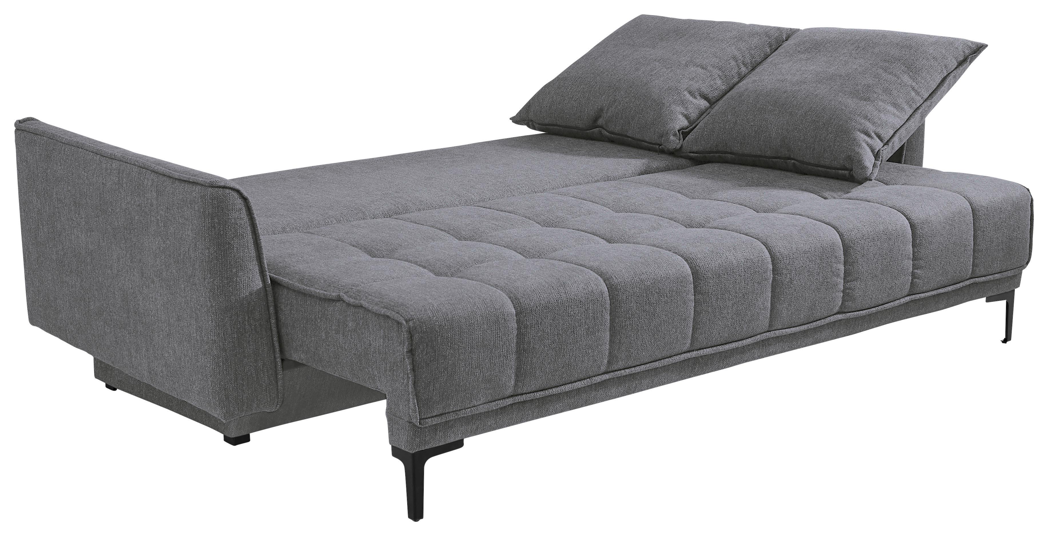 3-Sitzer-Sofa Mit Schlaffunktion Level B: 235 cm - Schwarz/Grau, Design, Textil (235/70/108cm) - Livetastic