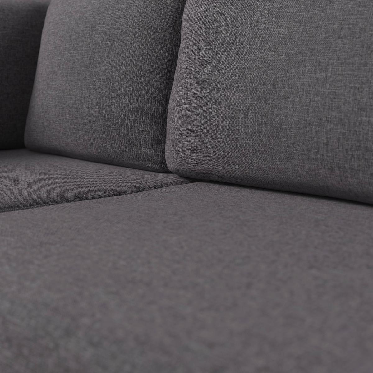 Loungegarnitur Tokio - Dunkelgrau/Naturfarben, MODERN, Kunststoff/Textil (192/192cm) - Beldano