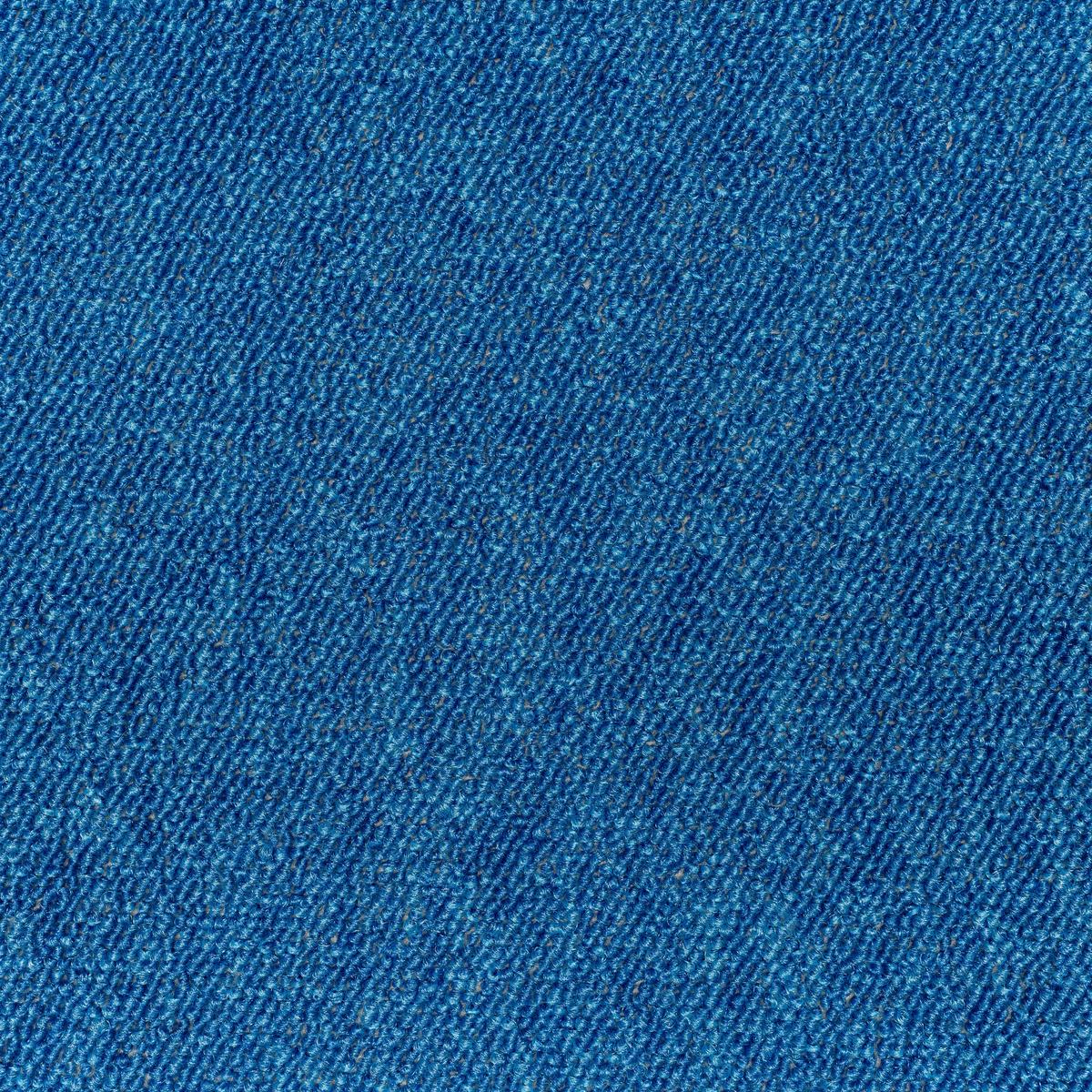 Teppichfliese Blau Mustang 50x50 cm Florhöhe 3 mm - Blau, Basics, Textil (50/50cm)