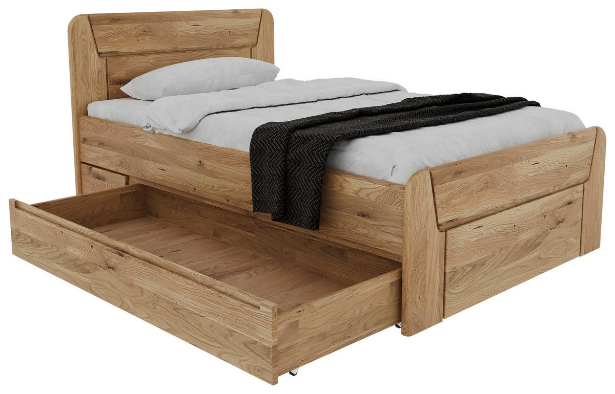 Bett Zeno Naturfarben /Wildeiche 100x200cm - Wildeiche/Naturfarben, MODERN, Holz (100/200cm) - MID.YOU