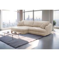 Ecksofa Lush, Sandfarben Schenkel: 161x284 cm - Sandfarben/Schwarz, Design, Textil (161/284cm) - Livetastic
