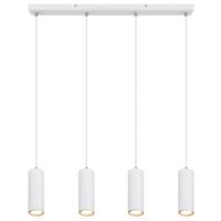 Hängeleuchte  H: 120 cm 4-Flammig, Metall/Weiß - Weiß, Design, Metall (65/6/120cm) - Globo