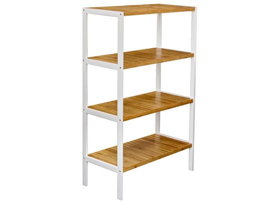 Regál Bambu - bílá/hnědá, Moderní, dřevo/dřevěný materiál (70/110/33cm) Regál Bambu - bílá/hnědá, Moderní, dřevo/dřevěný materiál (70/110/33cm)
