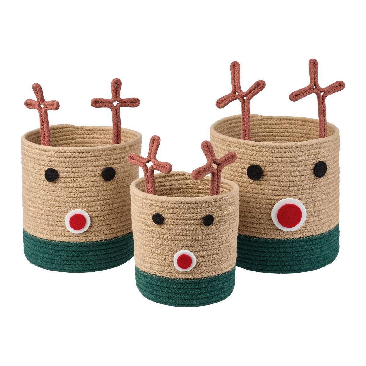 Koš TRIXI - zelená/světle červená, textil (25/25cm) - Mömax
