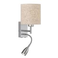 Wandleuchte 30314 Dreamer - Sandfarben/Nickelfarben, Basics, Textil/Metall (16/28cm) - Fischer & Honsel