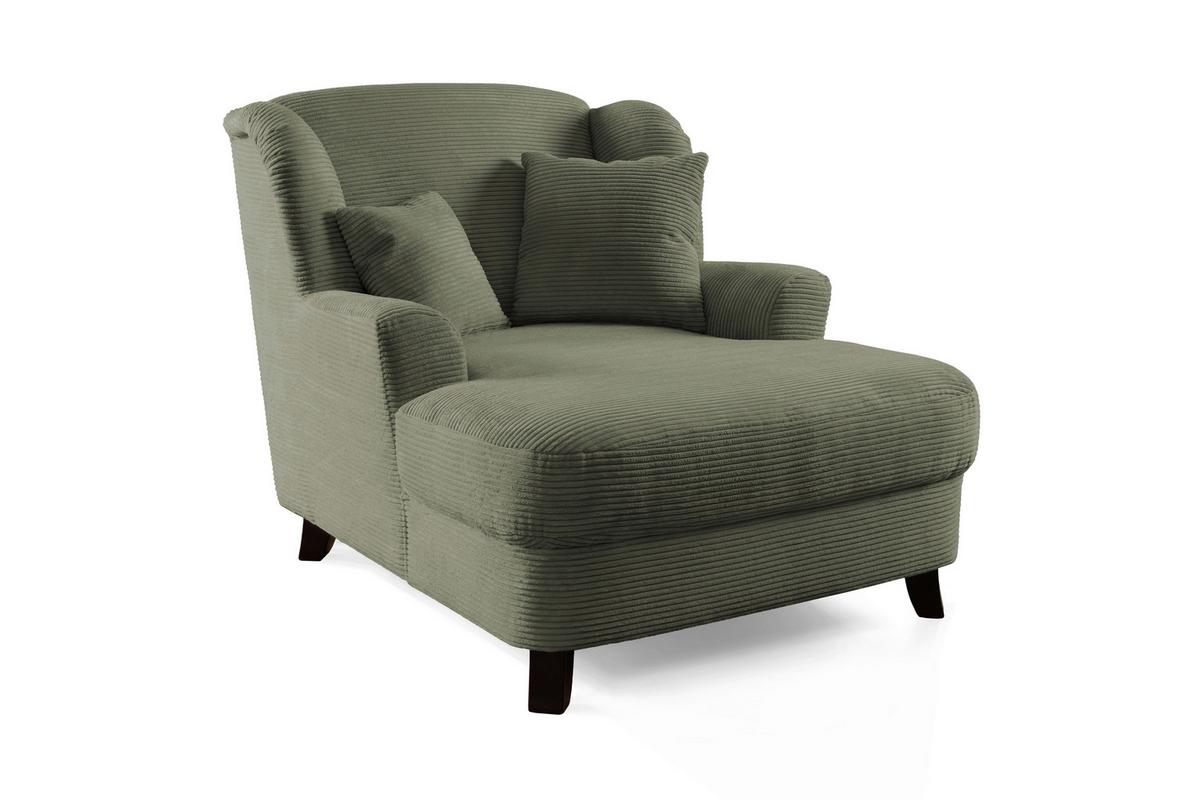 XXXL-Sessel Asado olivgrün teilmassiv, B: 109 cm - Dunkelbraun/Olivgrün, KONVENTIONELL, Textil (109/104/145cm) - Sit & More
