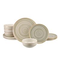 Kombiservice Caoba Steingut Creme/Sandfarben 12 -Teilig. - Sandfarben/Creme, Basics, Keramik - Creatable