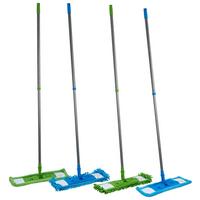 Bodenwischer Moritz mit Teleskopstiel - Blau/Grün, KONVENTIONELL, Kunststoff/Textil (44/138cm) - Homezone