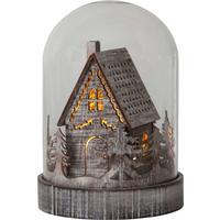 DEKORAČNÍ LED SVÍTIDLO LED-GLASKUPPEL - čiré/hnědá, Basics, dřevo/sklo (12,5/17,5cm) - Eglo