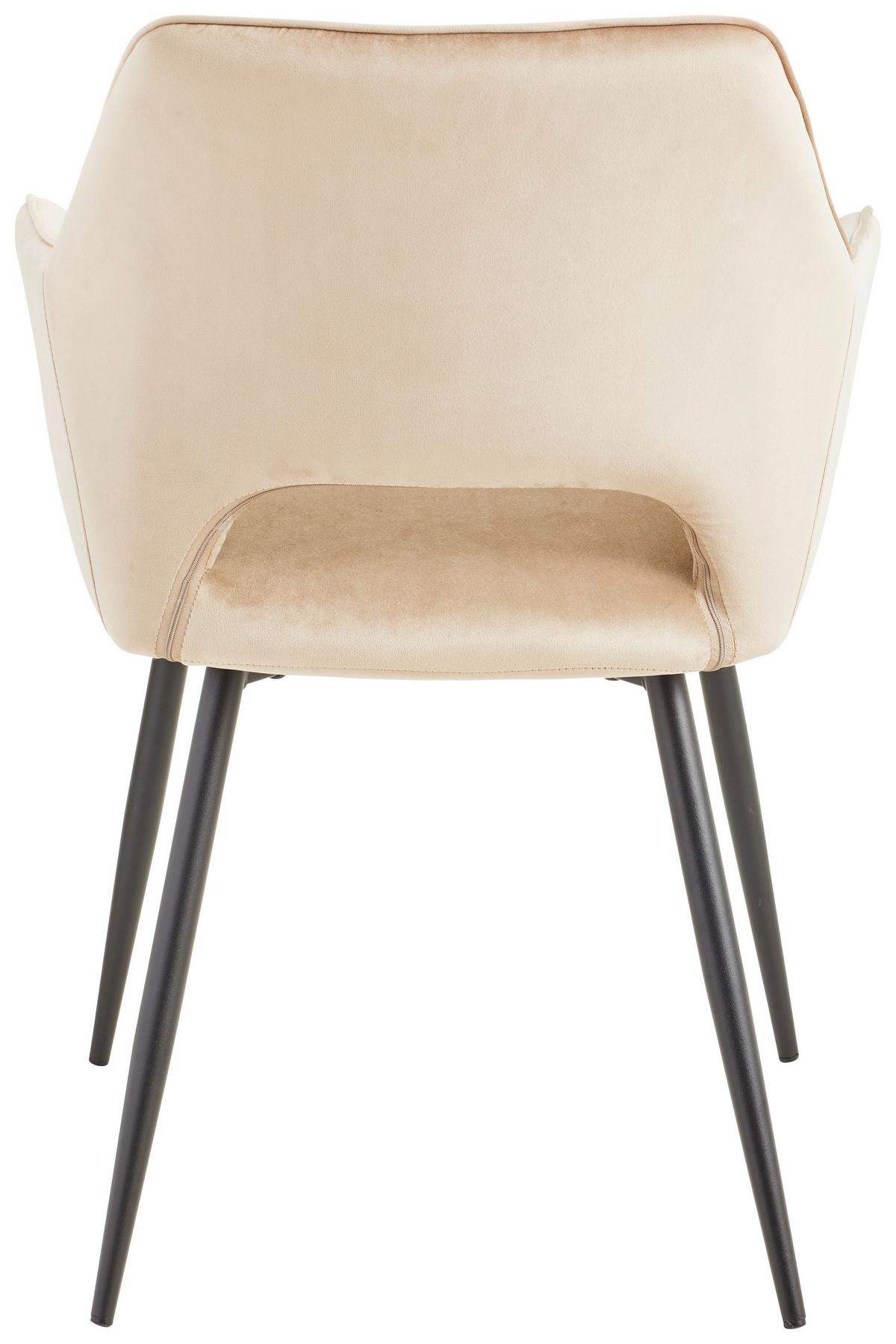 Armlehnstuhl Genua Taupe Gepolstert - Taupe/Beige, KONVENTIONELL, Holz/Textil (56/80,5/56cm) - MID.YOU