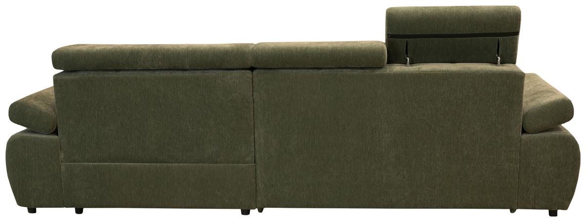 Rohová sedačka VEGAS, pravá, lesní zelená žinylka - černá/lesní zelená, Design, dřevo/textil (294/173cm)