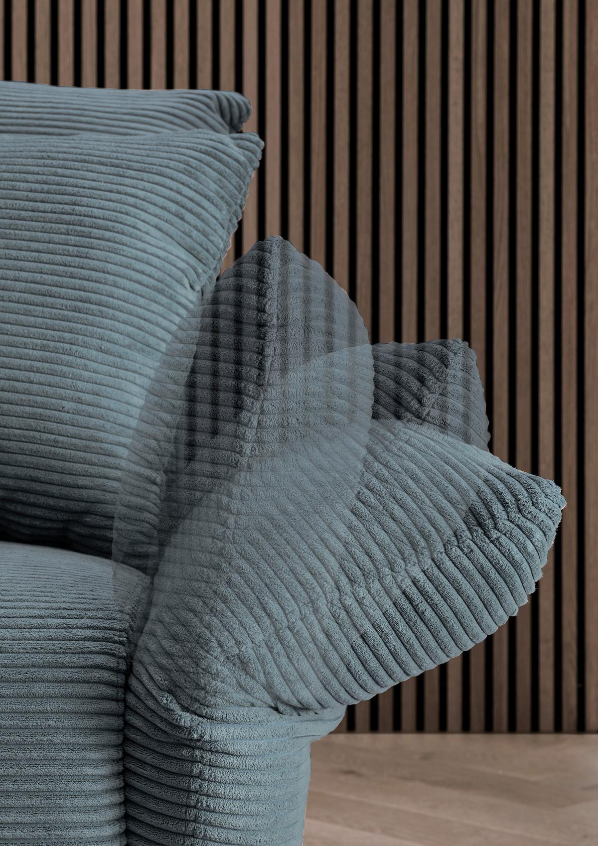 Ecksofa Vanilla Petrol S: 178x264-302 cm - Petrol/Schwarz, Design, Textil (178/264-302cm) - Livetastic