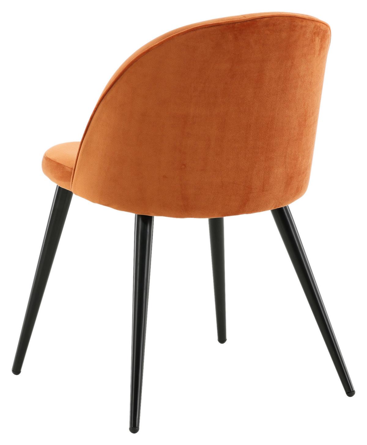 Stuhl-set Velvet - Schwarz/Orange, Design, Textil/Metall (57/76.5/50cm) - Livetastic