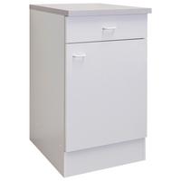 Küchenunterschrank Speed B: 50 cm Weiß mit Lade - Hellgrau/Weiß, KONVENTIONELL, Holzwerkstoff (50/85/50cm)