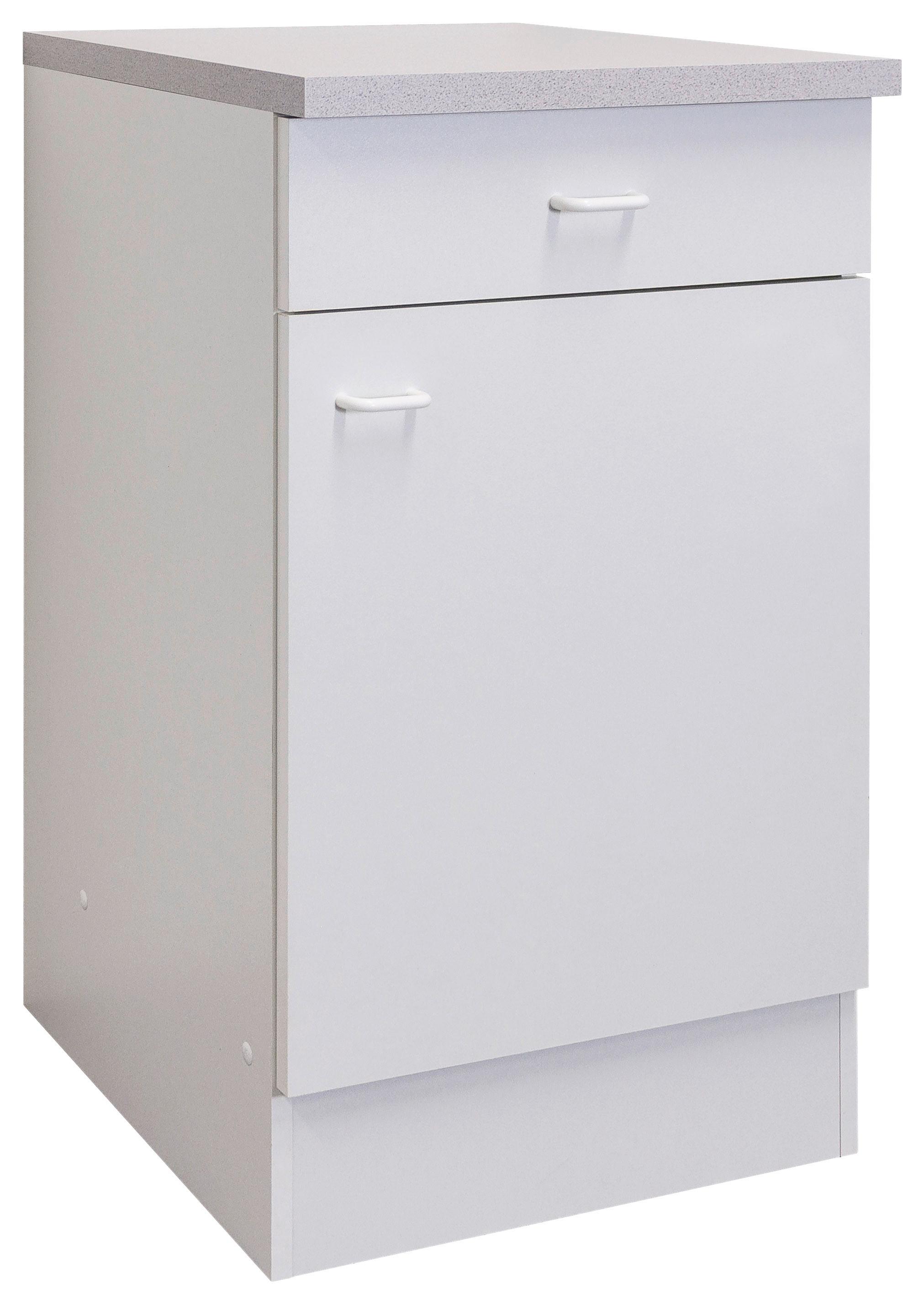 Küchenunterschrank Speed B: 50 cm Weiß mit Lade