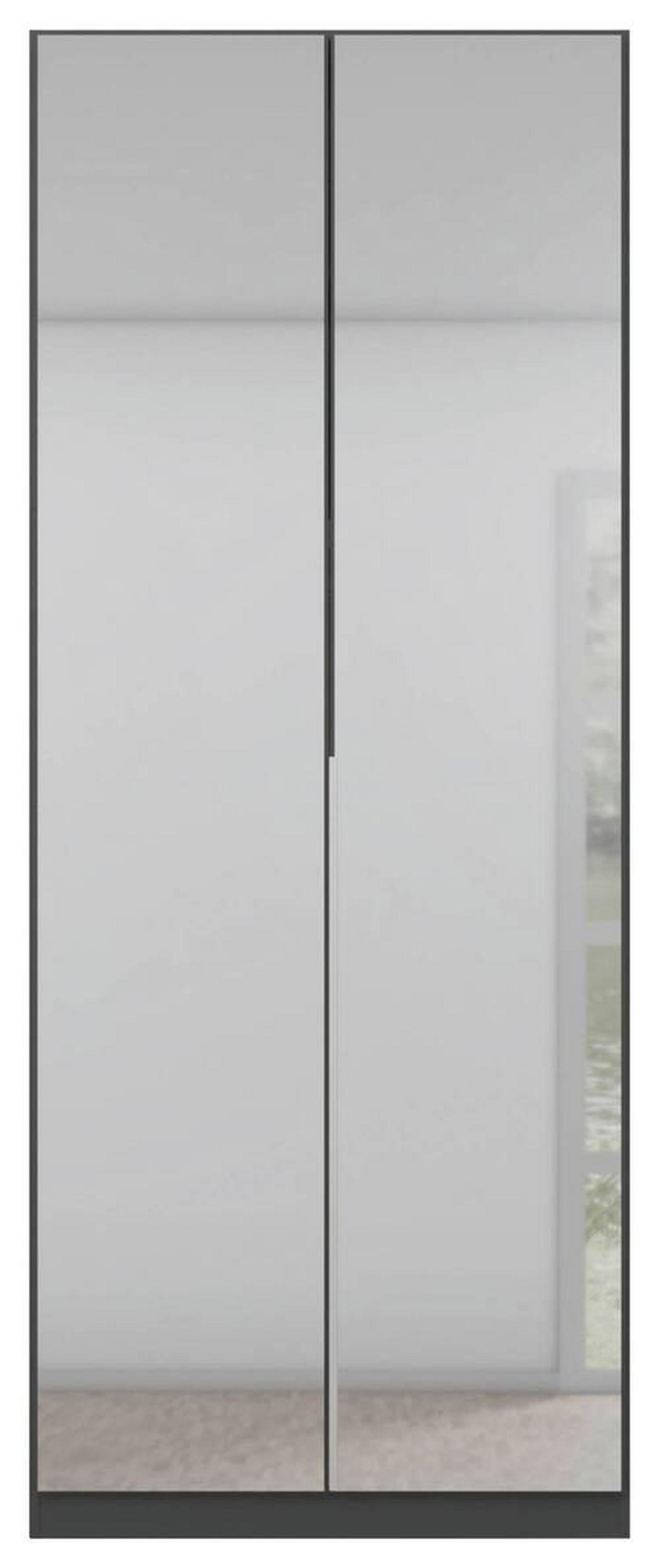 Drehtürenschrank Mit Spiegel B: 91 cm Alabama, Grau - Silberfarben/Grau, MODERN, Holzwerkstoff (91/229/54cm) - Rauch Möbel