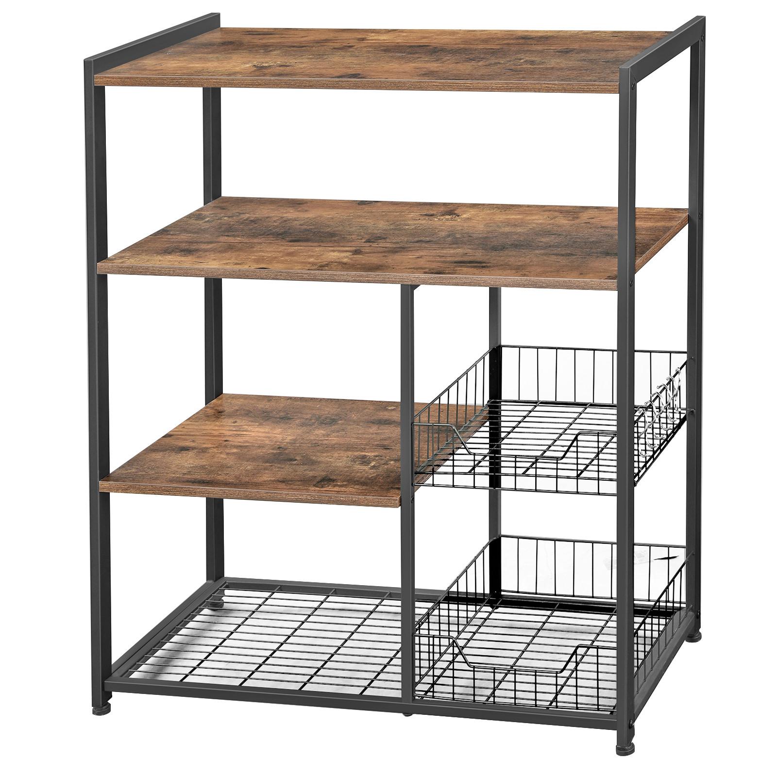Regal Kks96x - Schwarz/Braun, Trend, Holzwerkstoff/Metall (80/35/95cm) - MID.YOU