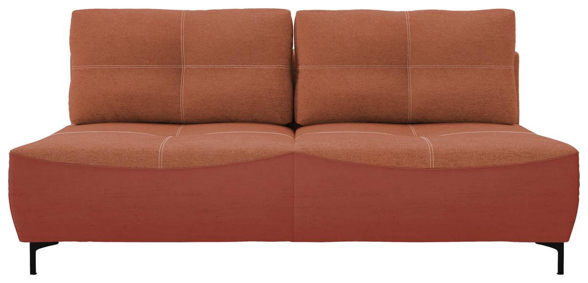 2-sitzer-sofa Mit Schlaffunktion Wendy B: 197 Cm - Rostfarben/Schwarz, Design, Textil (197/94/96cm) - MID.YOU