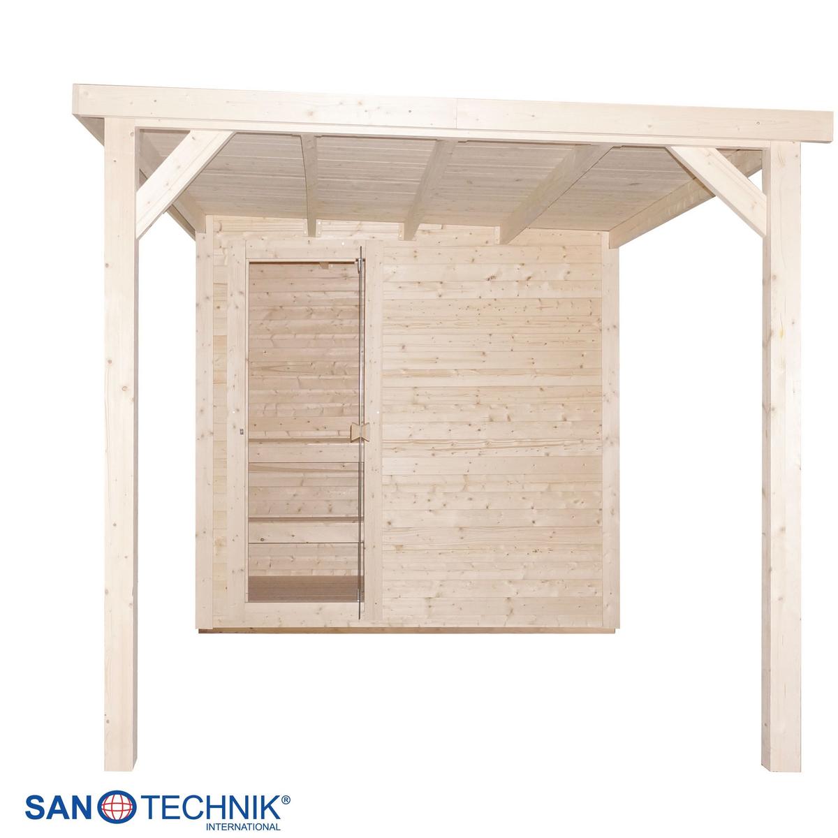 SAUNA Rauma Naturfarben B: 230 cm - Naturfarben, KONVENTIONELL, Holz (460/230/219,5cm) - Sanotechnik