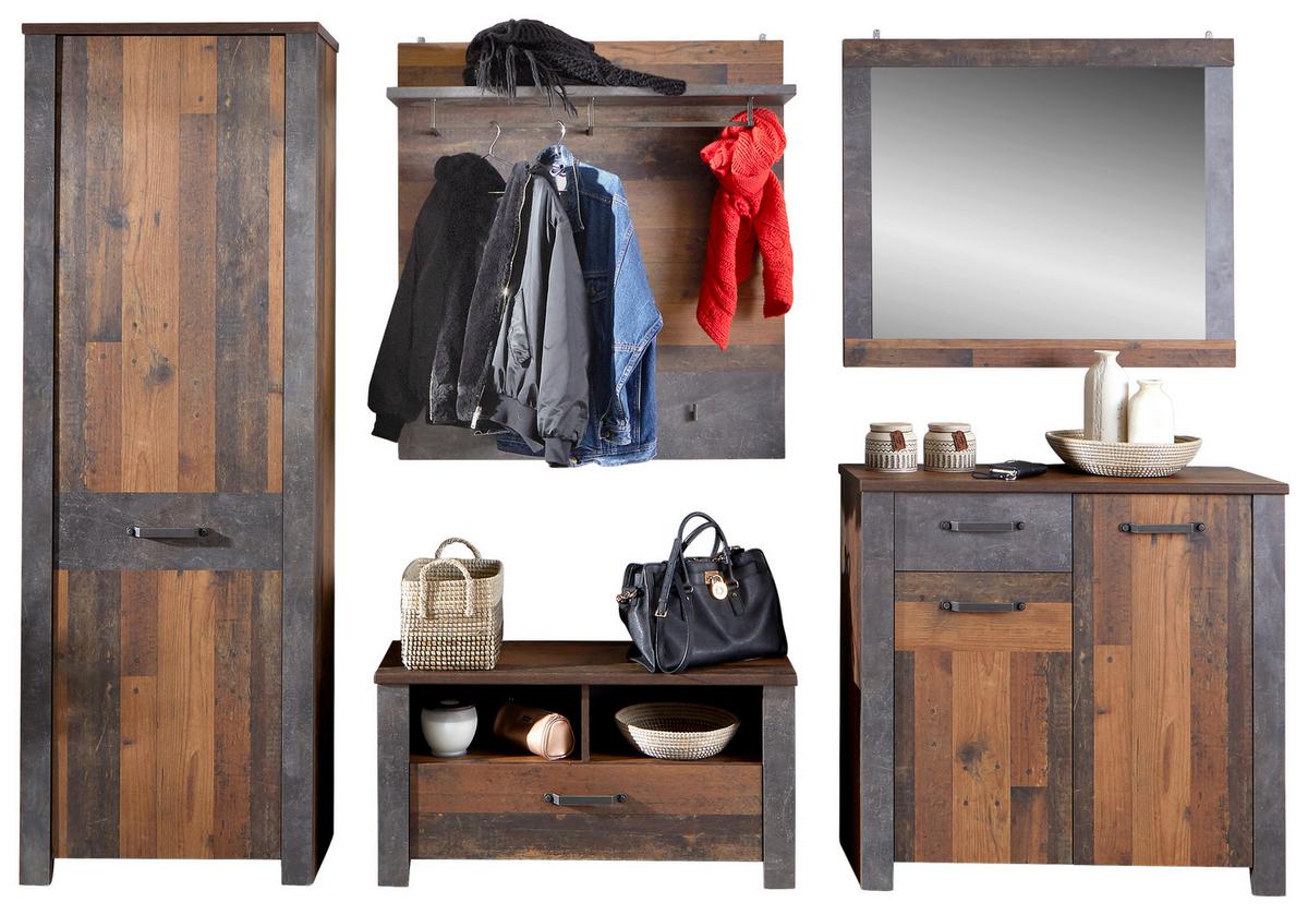 Spiegel Ontario 96x82 Cm, Old Style/betonoptik - Eichefarben/Grau, Trend, Glas/Holzwerkstoff (96/82/2,5cm) - Ondega