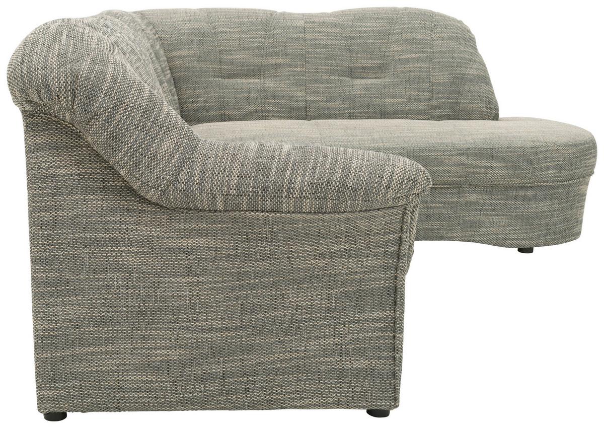 Ecksofa Papenburg Rücken Echt Grau/Weiß - Schwarz/Weiß, KONVENTIONELL, Textil (243/180cm) - MID.YOU