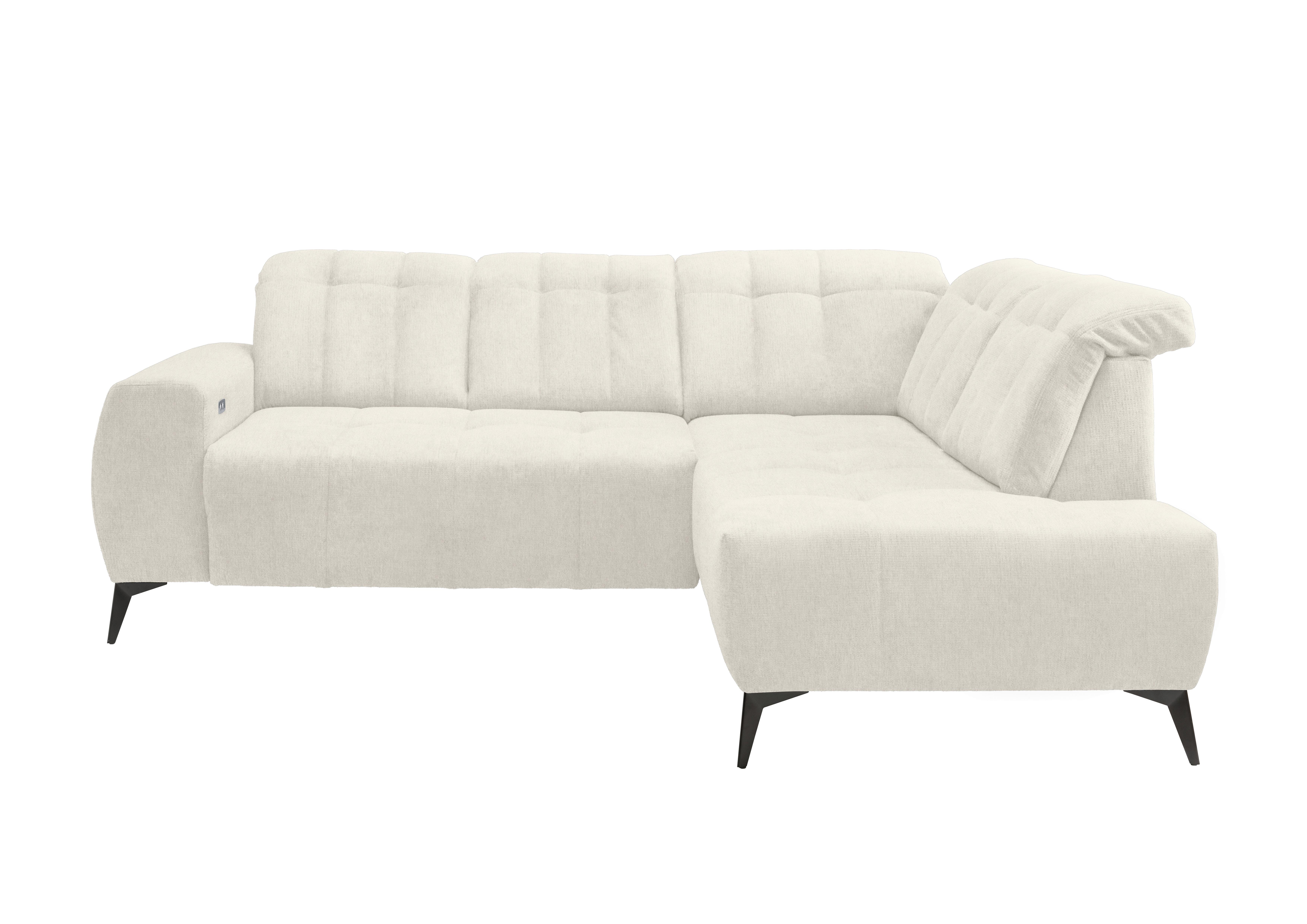 Ecksofa mit USB Anschluss Sano, Creme, S: 261x200 cm - Creme/Schwarz, MODERN, Textil (261/200cm) - Livetastic