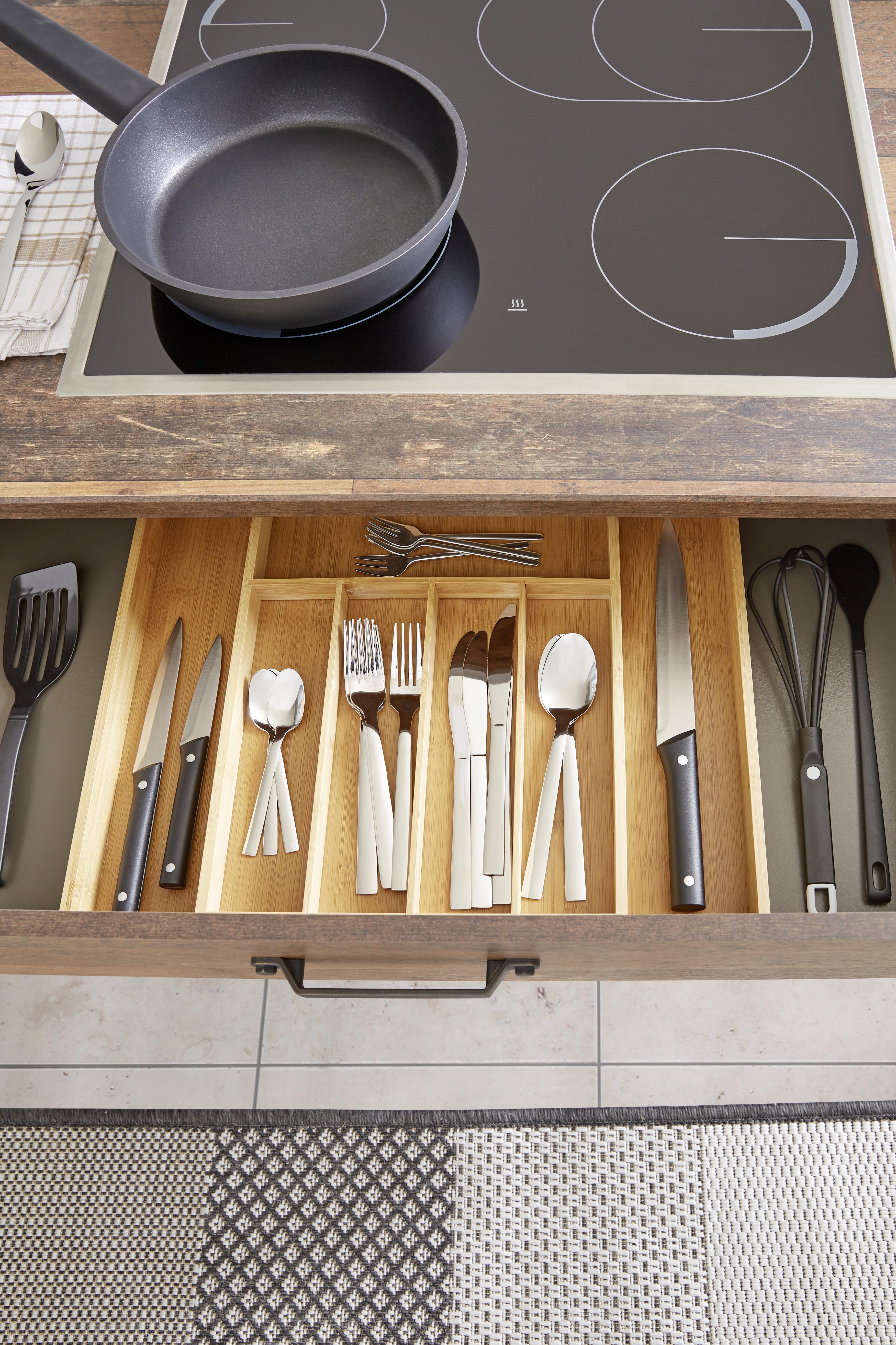 Besteckeinsatz Aus Bambus Mit 7 Fächern,konrad B/H: 31-48/37cm - Braun, ROMANTIK / LANDHAUS, Holz (31-48/37/4,5cm) - James Wood