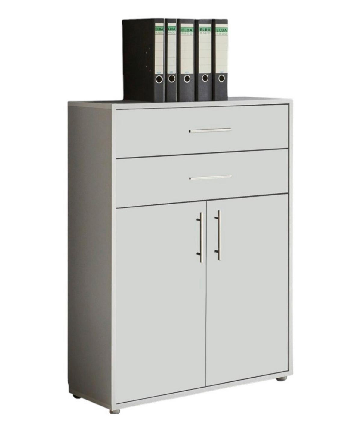 Aktenschrank Office Edition Grau/weiß B: 84,5 Cm - Weiß/Grau, MODERN, Holzwerkstoff (84,5/114/33cm) - MID.YOU