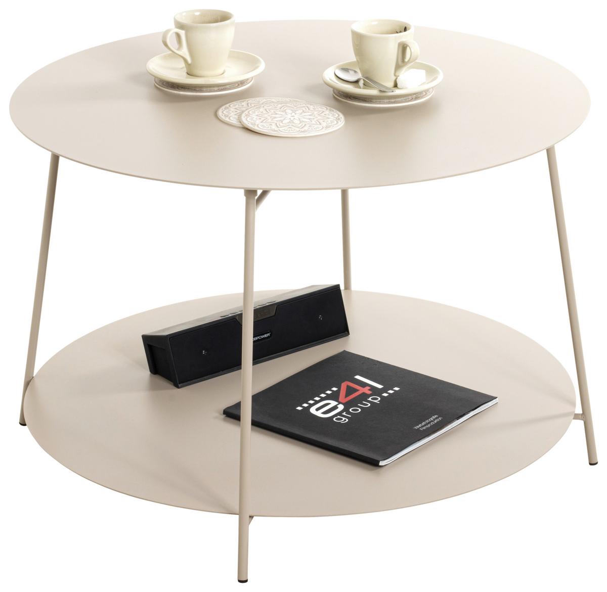 Príručný stolík Enno 3, farba kašmír, P: 65 cm - kašmírová, Trend, kov (65/40cm)