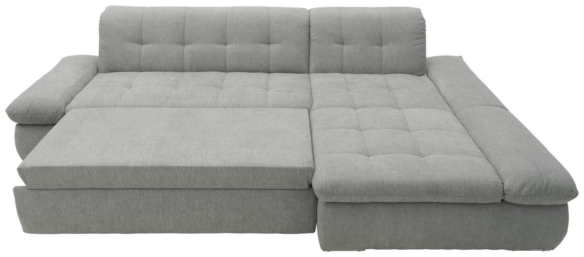 Ecksofa Mit Schlaffunktion Moric Grau Mikrofaser - Chromfarben/Grau, KONVENTIONELL, Textil (300/172cm) - MID.YOU
