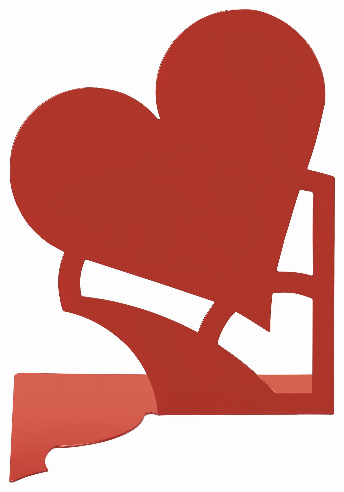 PODPĚRA KNIH MON AMOUR - červená, kov (14,6/19/14,5cm)