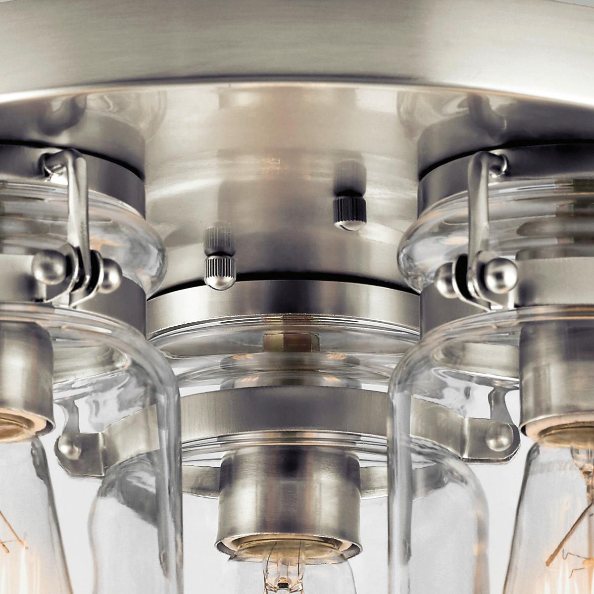 Deckenleuchte Brinley Ø 28,2 cm 3-Flammig - Nickelfarben, Design, Glas/Metall (28.2/20.2cm) - Elstead Lighting