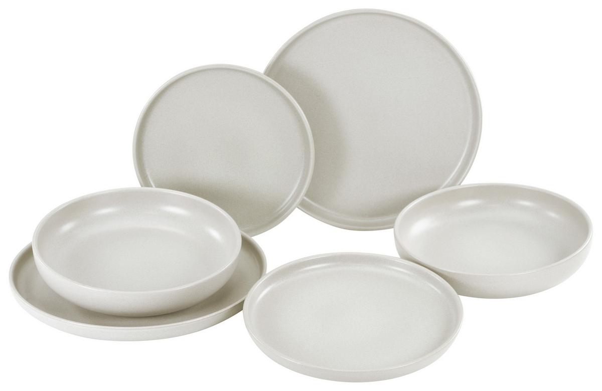 Jedálenský servis 12 dielny pre 4 osoby - biela, Basics, keramika - Creatable