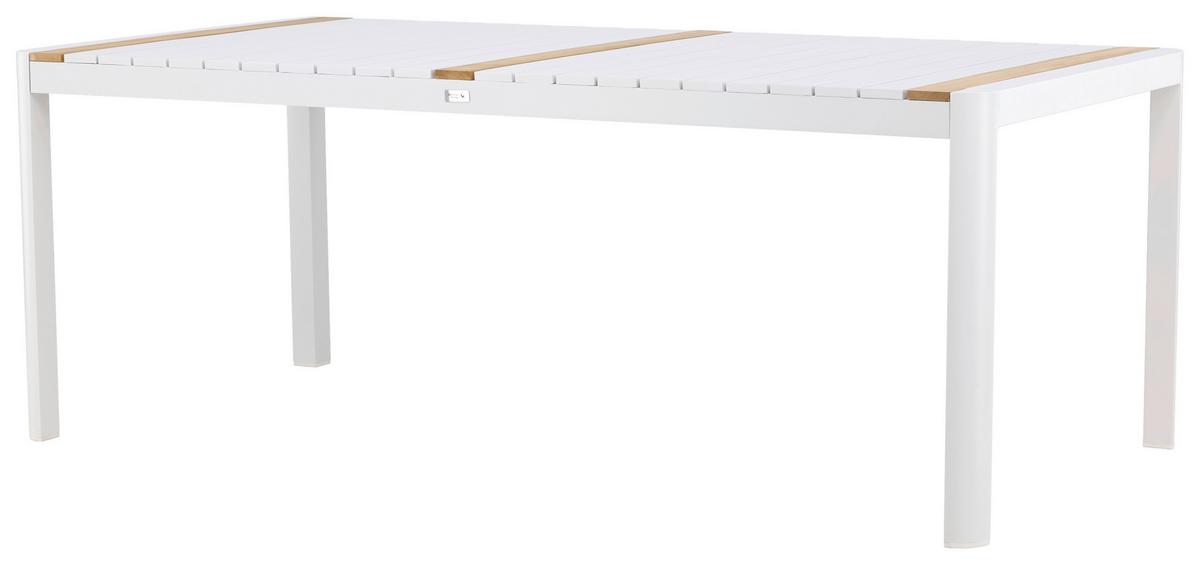 Gartentisch Togo Teakholz/metall L 100 Cm - Weiß, KONVENTIONELL, Holz/Metall (200/100/75cm) - Gardenson