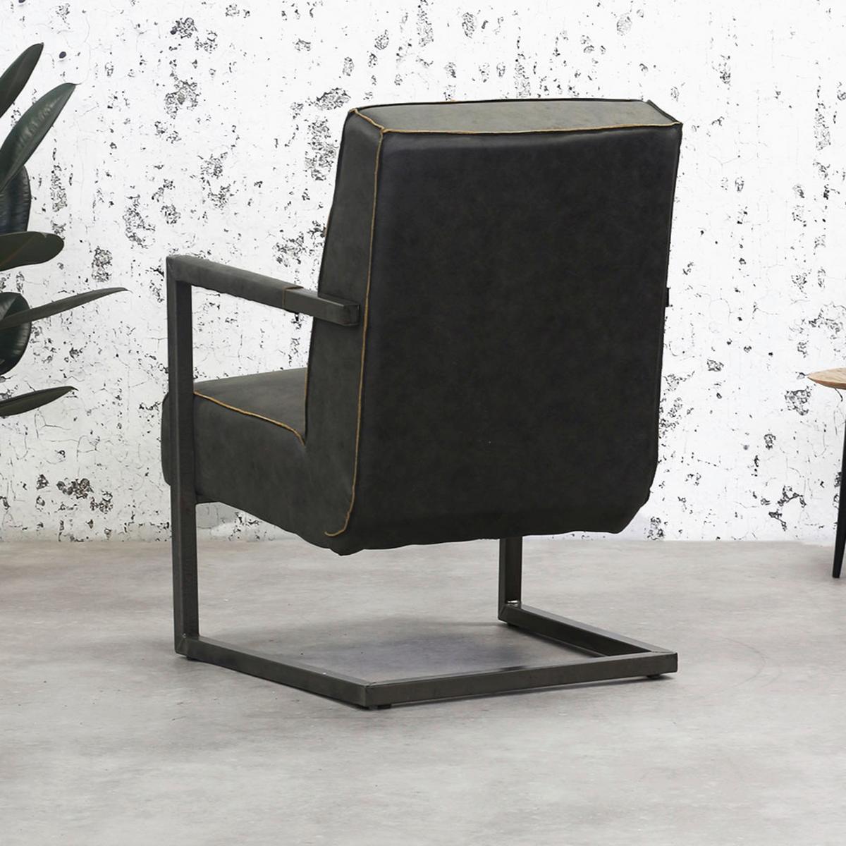 Sessel Tyler - Dunkelgrau/Anthrazit, KONVENTIONELL, Textil/Metall (62/84/70cm) - MID.YOU
