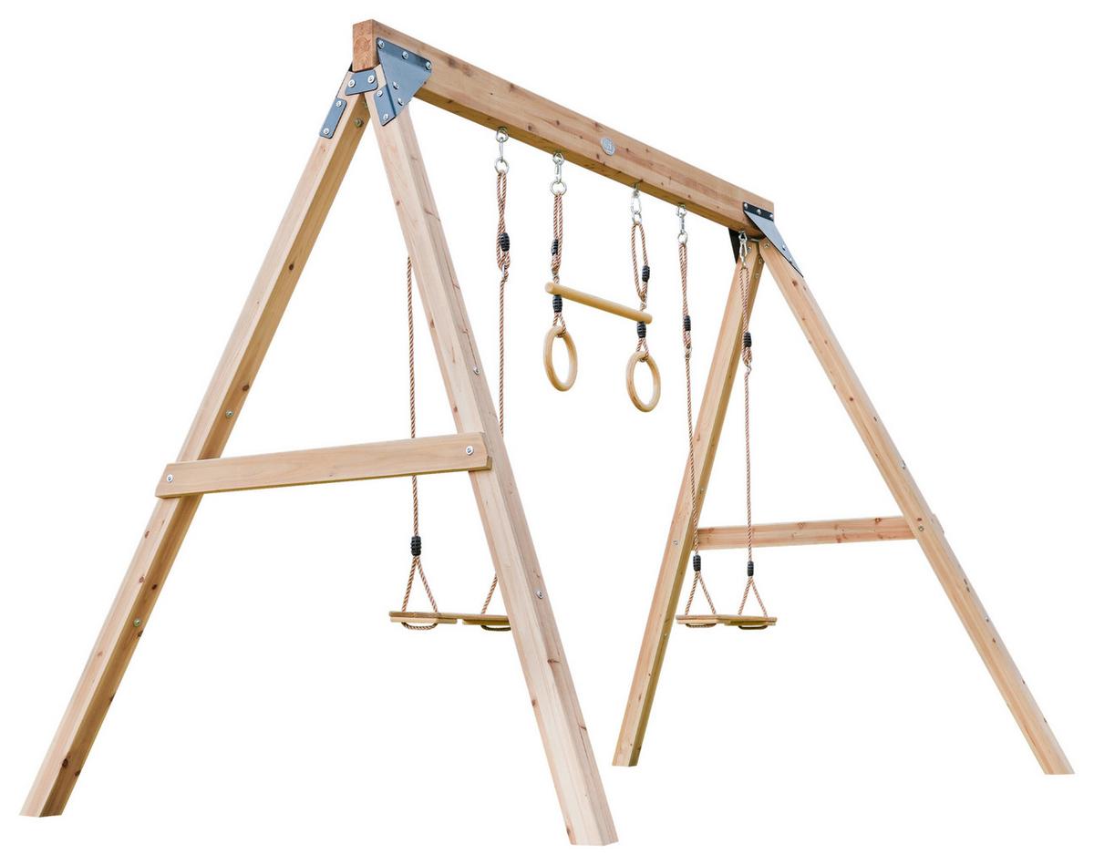 Schaukel A030.510.00 - Braun, KONVENTIONELL, Holz/Metall (186/208/299cm) - Ambia Garden