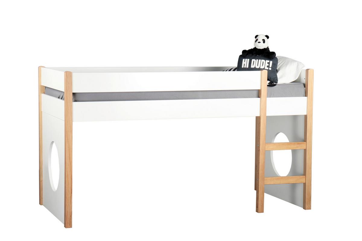 ETAGENBETT Naturfarben/Weiß 90x200cm - Naturfarben/Weiß, Design, Holz/Holzwerkstoff (90/200cm) - Livetastic