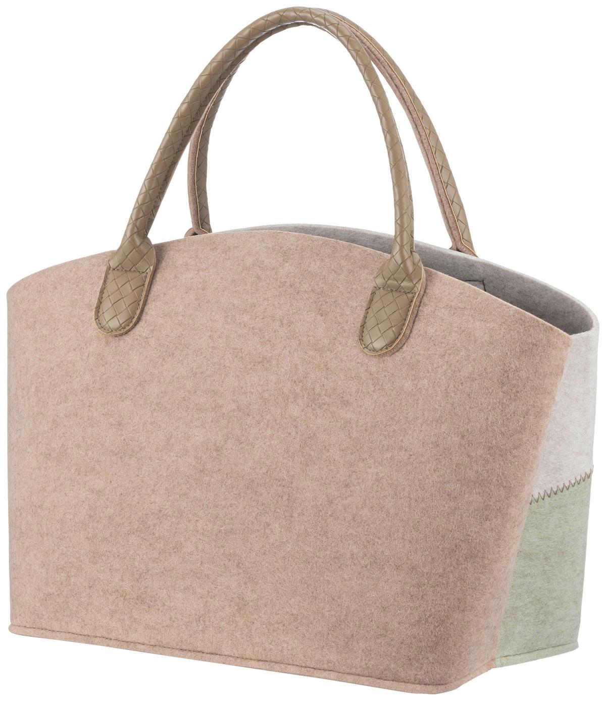 Einkaufstasche Sahel - Creme/Braun, KONVENTIONELL, Kunststoff (40/23/32cm) - Luca Bessoni