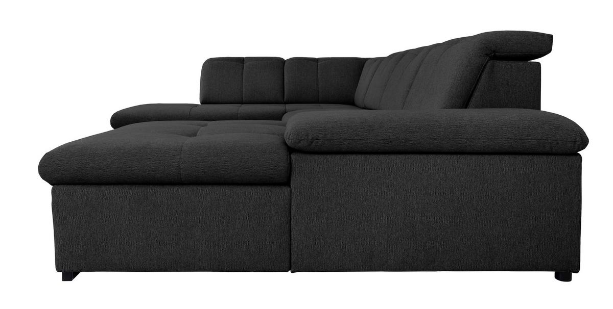 Wohnlandschaft Ramzes Schwarz U: 215x328x173 cm - Schwarz/Grau, Design, Textil (215/328/173cm) - MID.YOU