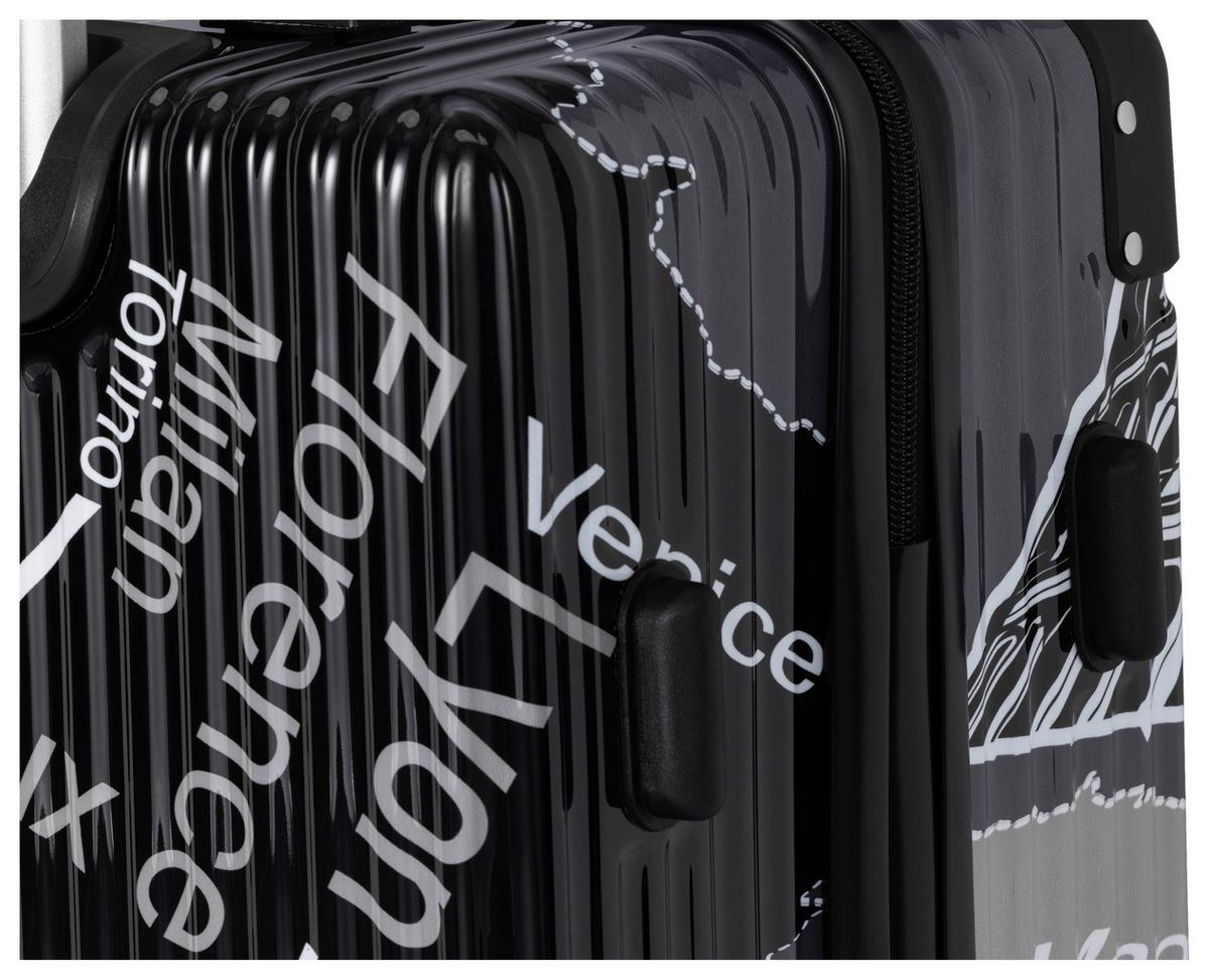 Reisekofferset Hilde - Schwarz/Grau, KONVENTIONELL, Kunststoff/Textil - Luca Bessoni