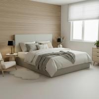 Čalúnená posteľ YARA 180x200 cm, svetlosivá - čierna/svetlosivá, Modern, kov/drevo (180/200cm) - Bessagi Home