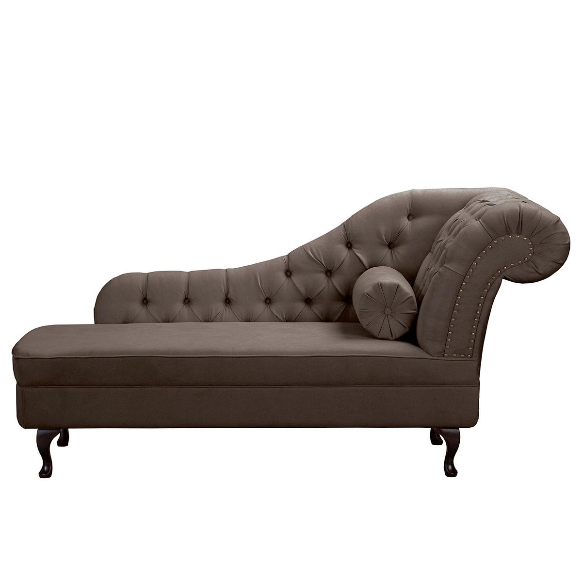 Récamiere Pako Graubraun B: 185cm - Graubraun/Braun, Design, Textil (185/93/75cm) - Livetastic