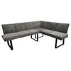 Eckbank Grau Eisen/polyester Leinenoptik Terri 190x150 Cm - Schwarz/Grau, MODERN, Textil/Metall (190/150cm) - MID.YOU
