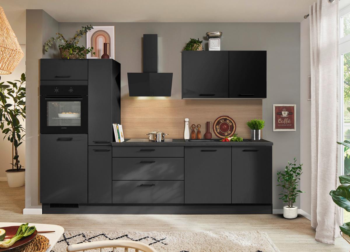 KÜCHENBLOCK PN210 - Graphitfarben/Grau, MODERN, Holzwerkstoff (280cm) - Pino