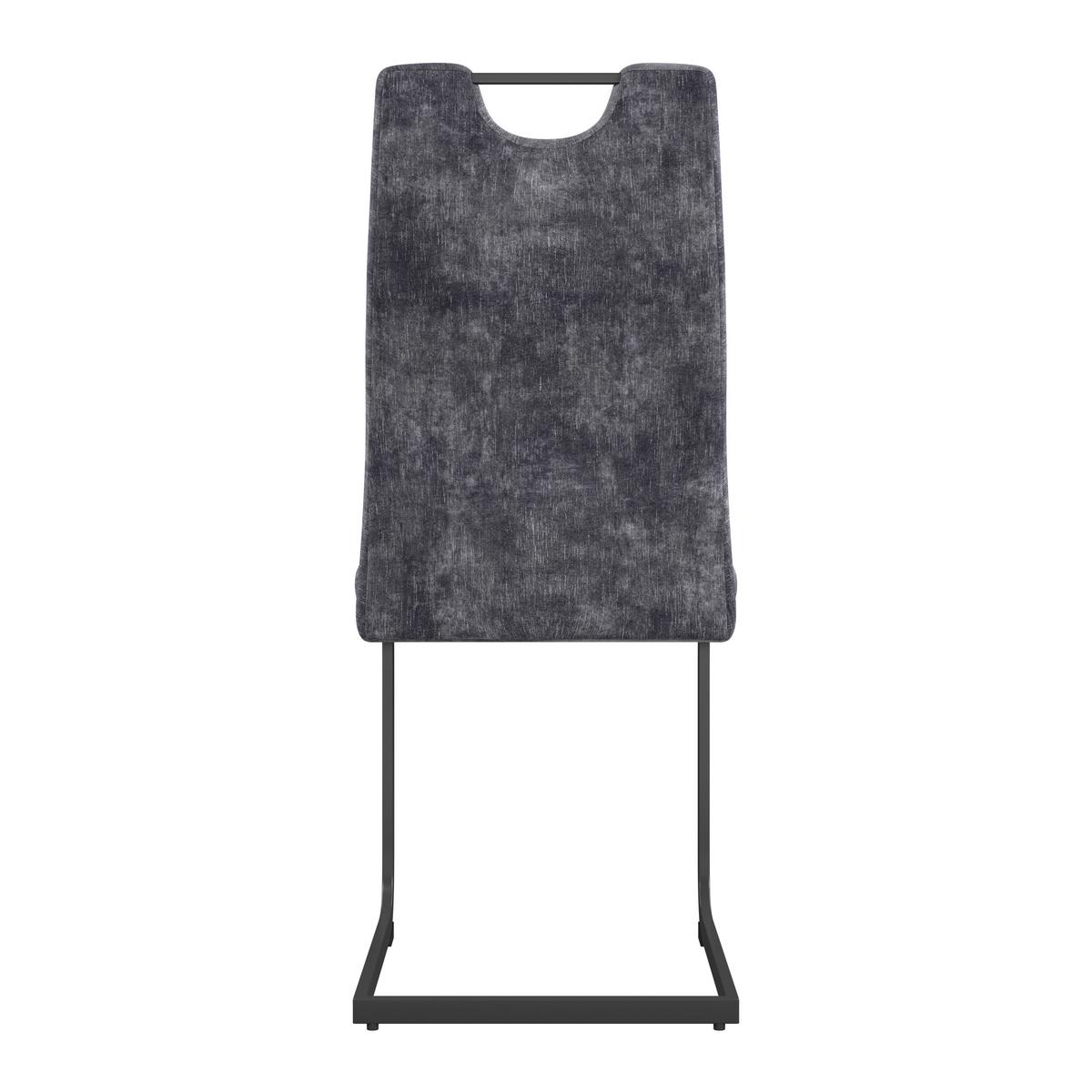 Schwingstuhl Melbourne Grau gepolstert - Schwarz/Grau, MODERN, Textil/Metall (44/101/58cm)